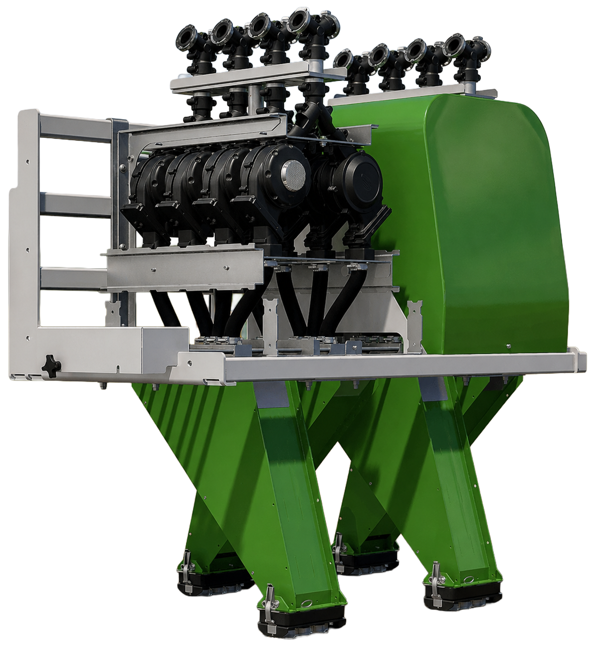 Cushion Drive Digital Metering™ — five-product metering manifold